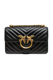PINKO Black Leather Love One Mini Shoulder Bag PINKO