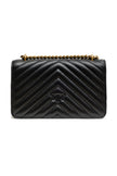 PINKO Black Leather Love One Mini Shoulder Bag PINKO