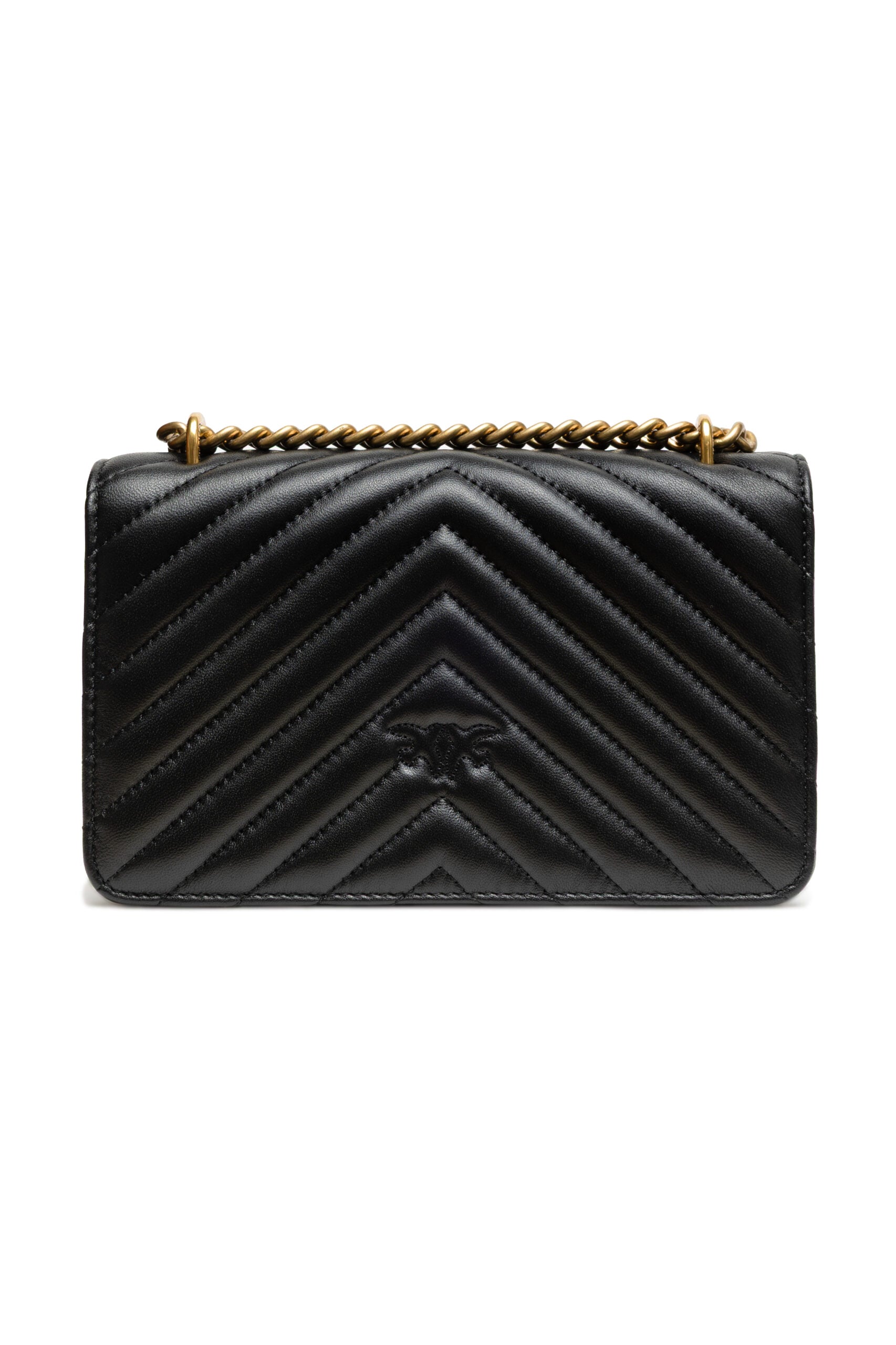 PINKO Black Leather Love One Mini Shoulder Bag PINKO