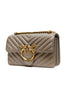 PINKO Grey Leather Love One Mini Shoulder Bag PINKO