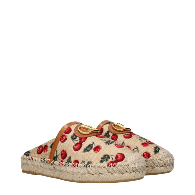 Valentino Garavani Beige Raffia Slippers Sandals Valentino Garavani