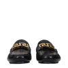 Versace Black Leather Slip-On Loafers Versace