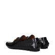 Versace Black Leather Slip-On Loafers Versace