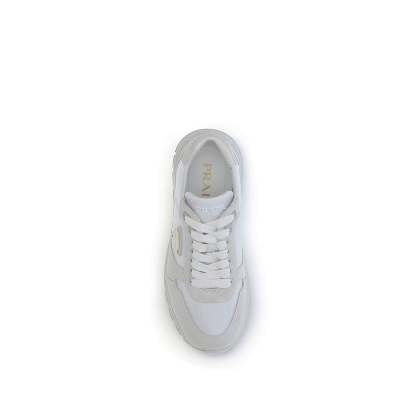 Prada White Recycled Polyamide Athletic Sneakers Prada
