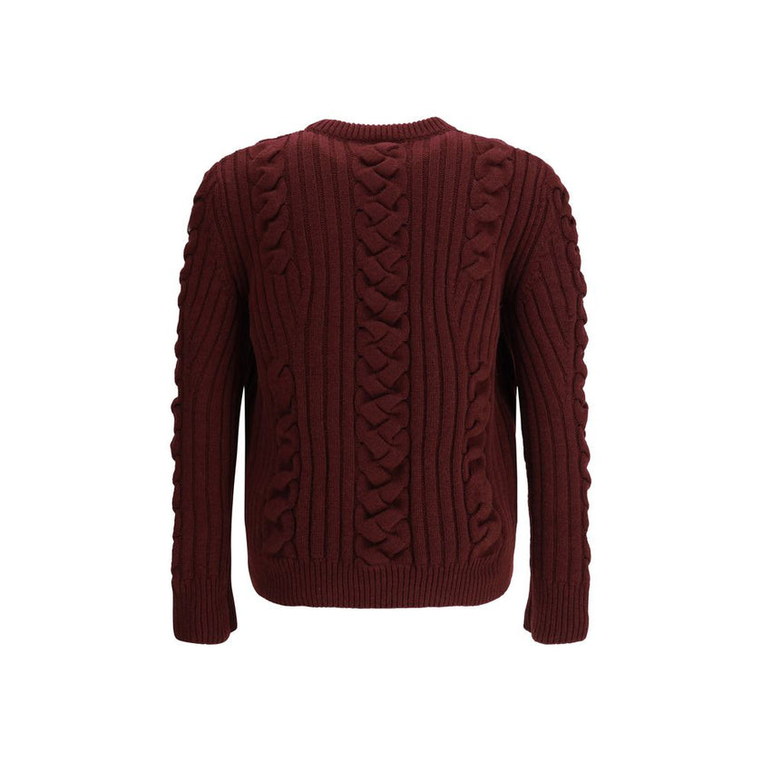 Alexander McQueen Bordeaux Fur Cashmere Sweater Alexander McQueen