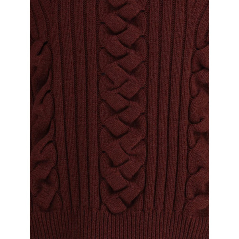 Alexander McQueen Bordeaux Fur Cashmere Sweater Alexander McQueen