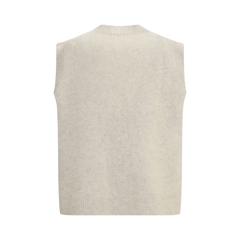 P.A.R.O.S.H. Cream Raccoon Fur Sleveless Jacket P.A.R.O.S.H.