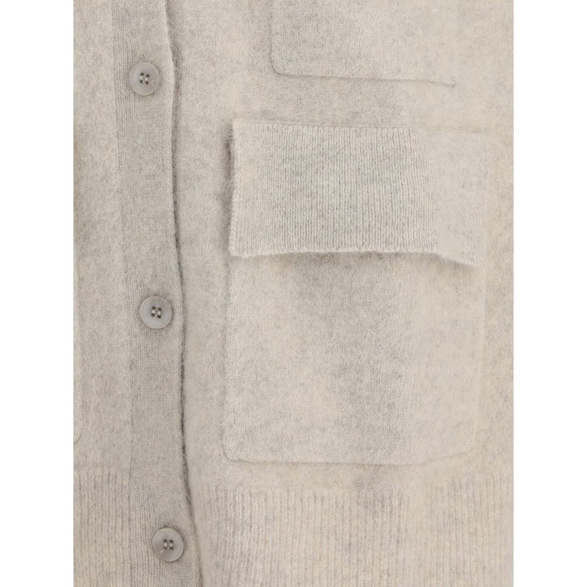 P.A.R.O.S.H. Cream Raccoon Fur Sleveless Jacket P.A.R.O.S.H.