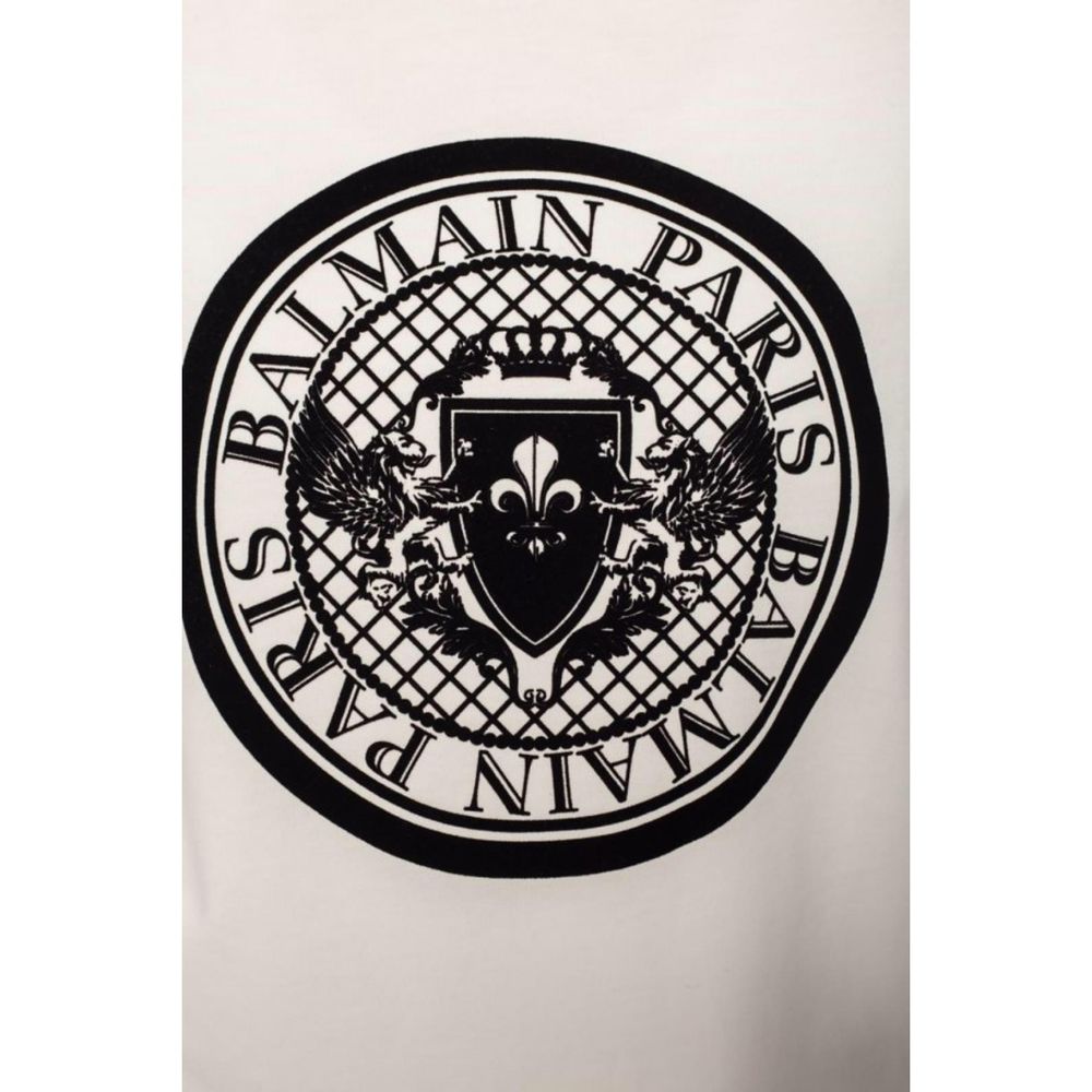 Balmain White Cotton Sweatshirt Balmain