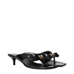 Versace Black Leather Stiletto Heels Sandals Versace