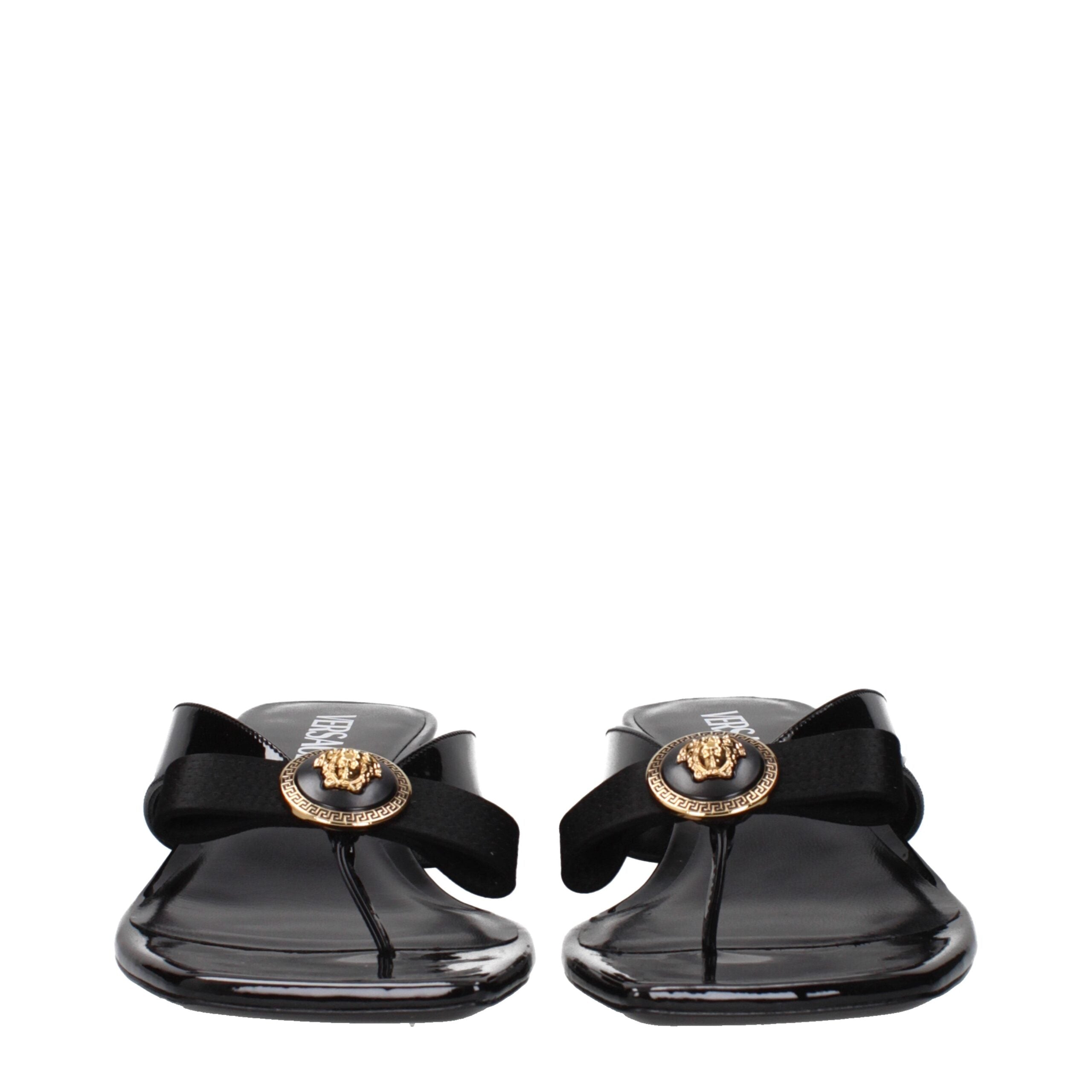 Versace Black Leather Stiletto Heels Sandals Versace