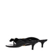 Versace Black Leather Stiletto Heels Sandals Versace
