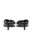 Versace Black Leather Stiletto Heels Sandals Versace