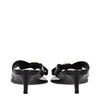 Versace Black Leather Stiletto Heels Sandals Versace