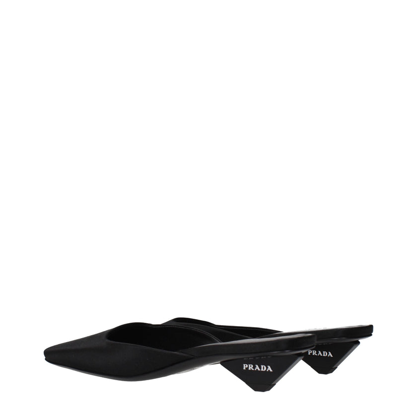 Prada Black Satin Flat Sandals Prada