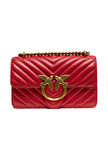 PINKO Red Leather Love One Mini Shoulder Bag PINKO