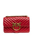 PINKO Red Leather Love One Mini Shoulder Bag PINKO
