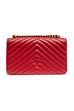 PINKO Red Leather Love One Mini Shoulder Bag PINKO