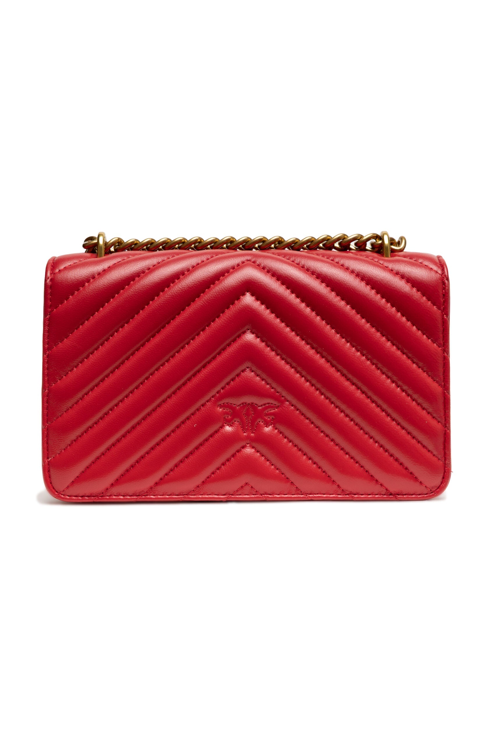PINKO Red Leather Love One Mini Shoulder Bag PINKO