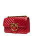 PINKO Red Leather Love One Mini Shoulder Bag PINKO