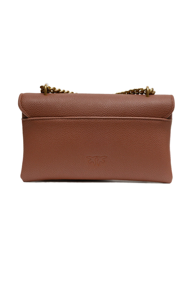 PINKO Brown Leather Love Boucle Riga Shoulder Bag PINKO