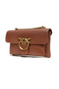 PINKO Brown Leather Love Boucle Riga Shoulder Bag PINKO