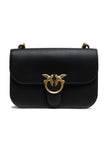 PINKO Black Leather Love Bell Classic Shoulder Bag PINKO