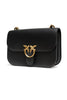 PINKO Black Leather Love Bell Classic Shoulder Bag PINKO