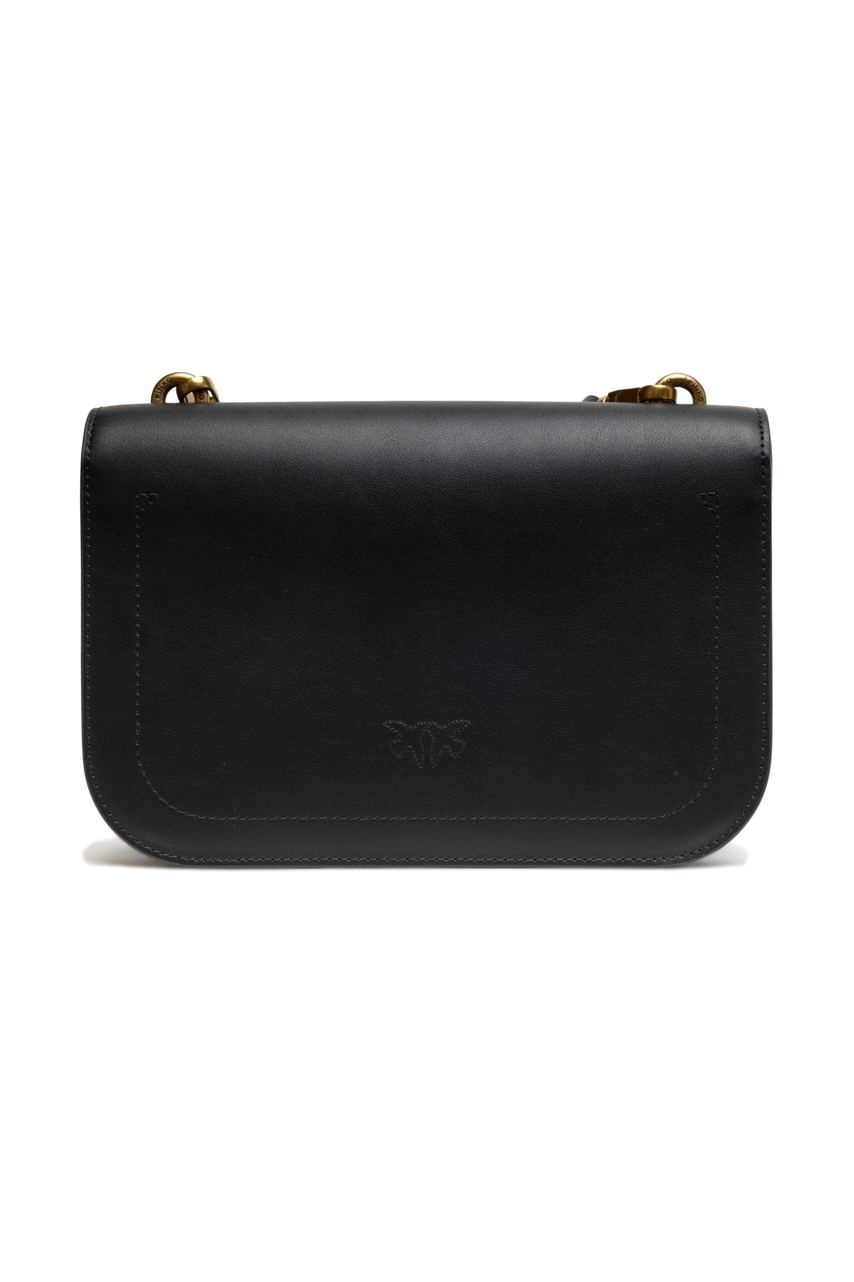 PINKO Black Leather Love Bell Classic Shoulder Bag PINKO