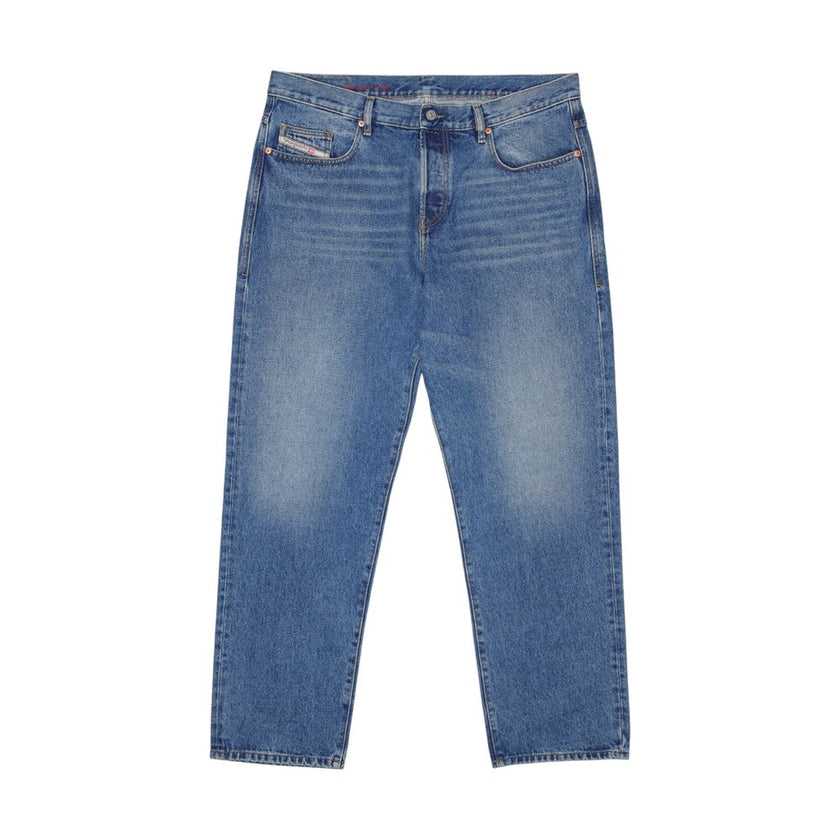 Diesel Blue Cotton Relaxed Fit Jean Diesel