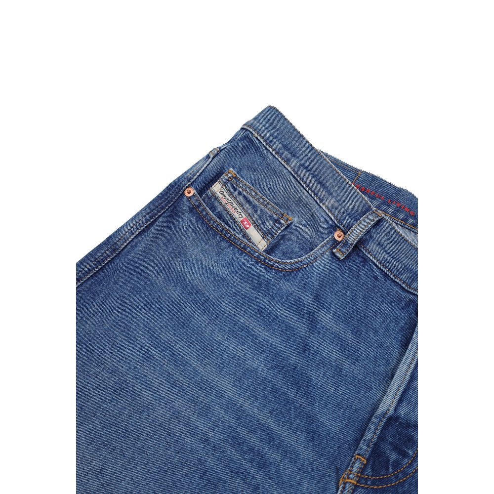 Diesel Blue Cotton Relaxed Fit Jean Diesel