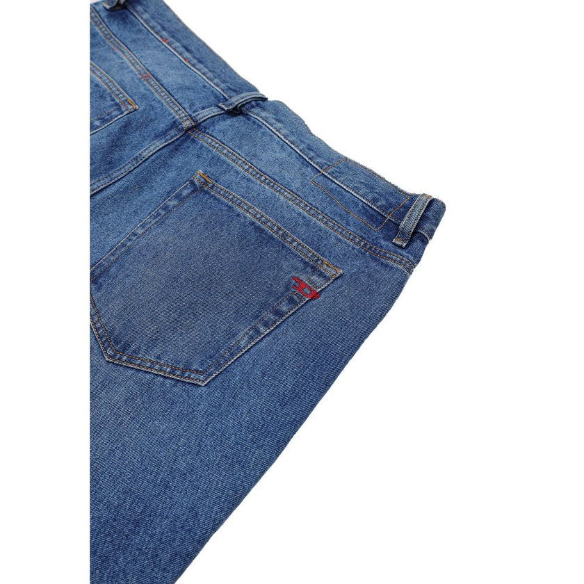 Diesel Blue Cotton Relaxed Fit Jean Diesel