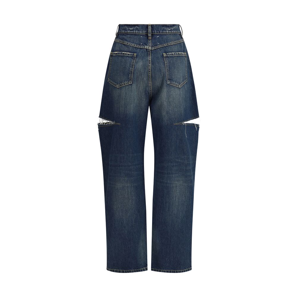 Margiela Denim Jeans with Cut-Out Detail Margiela