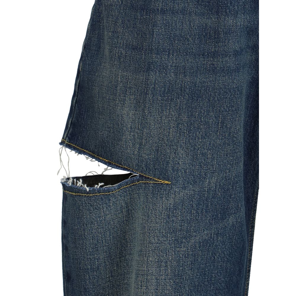 Margiela Denim Jeans with Cut-Out Detail Margiela