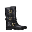 Celine Black Leather Flat Boots Celine