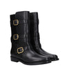 Celine Black Leather Flat Boots Celine