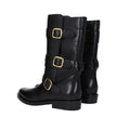Celine Black Leather Flat Boots Celine
