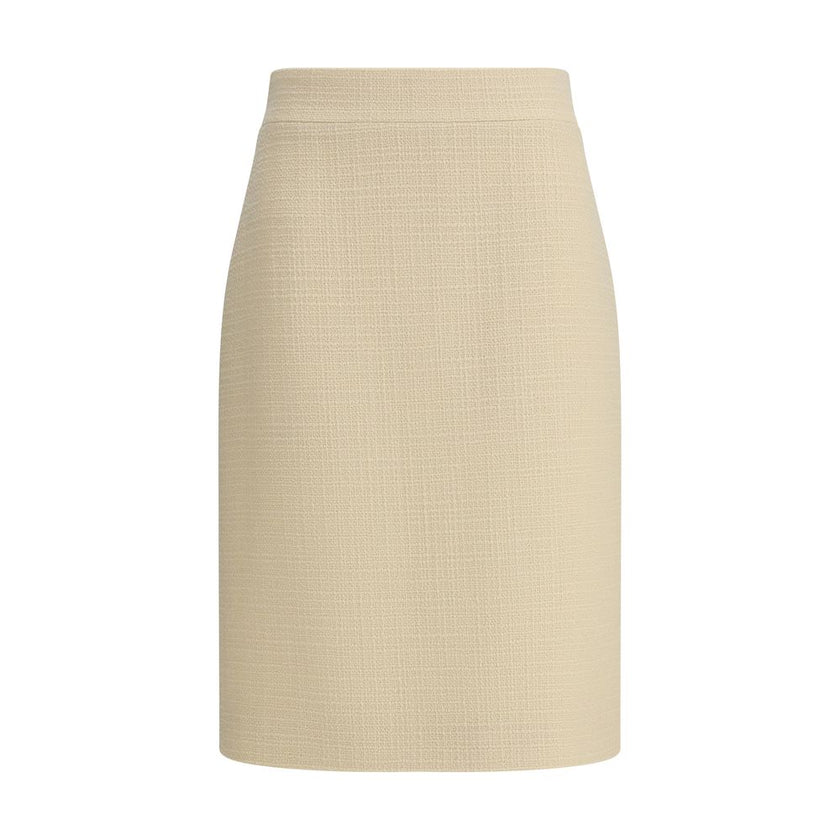 Valentino Cream Fleece Wool Skirt Valentino