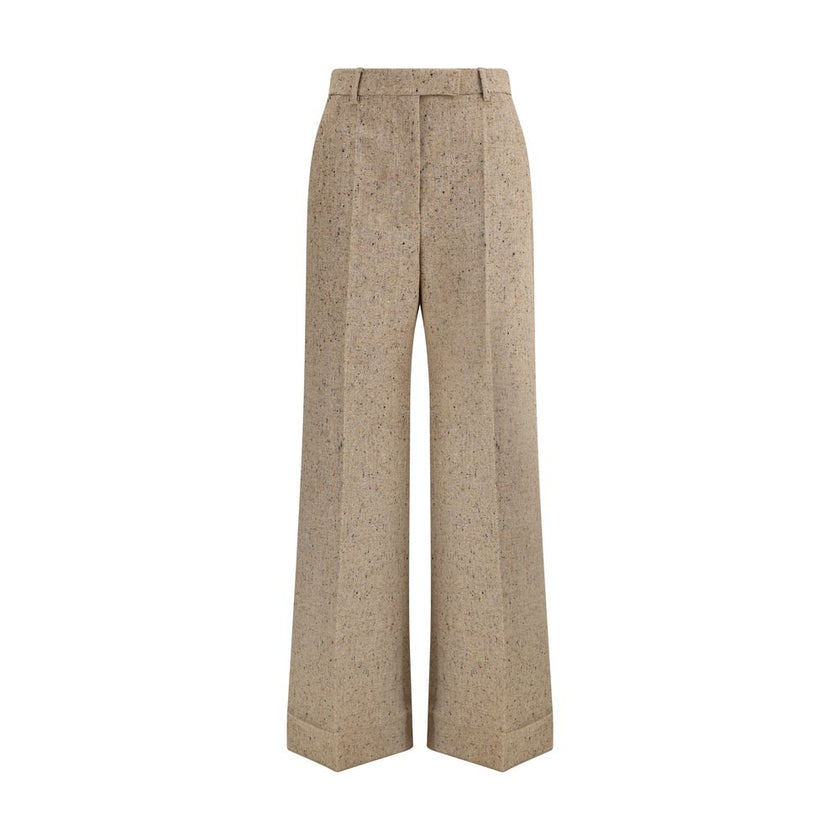 Valentino Beige Fleece Wool Casual Pants Valentino