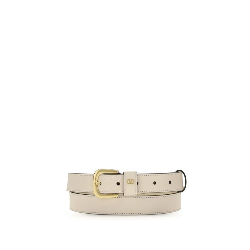 Valentino Garavani White Leather Regular Belt Valentino Garavani