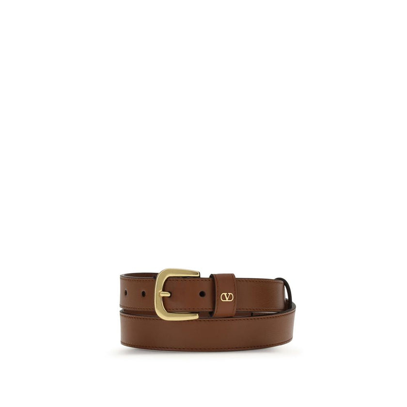 Valentino Garavani Brown Leather Regular Belt Valentino Garavani