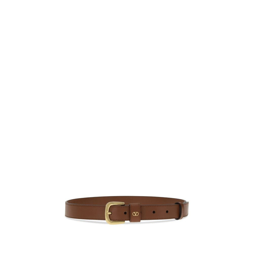 Valentino Garavani Brown Leather Regular Belt Valentino Garavani