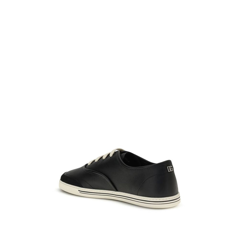 Dolce & Gabbana Black Leather Low Top Sneakers Dolce & Gabbana