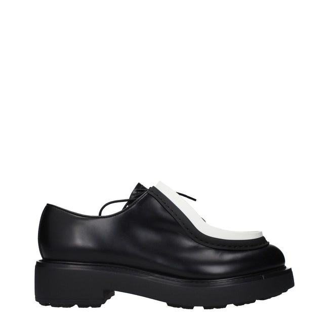 Prada Black Leather Oxfords And Derbies Prada