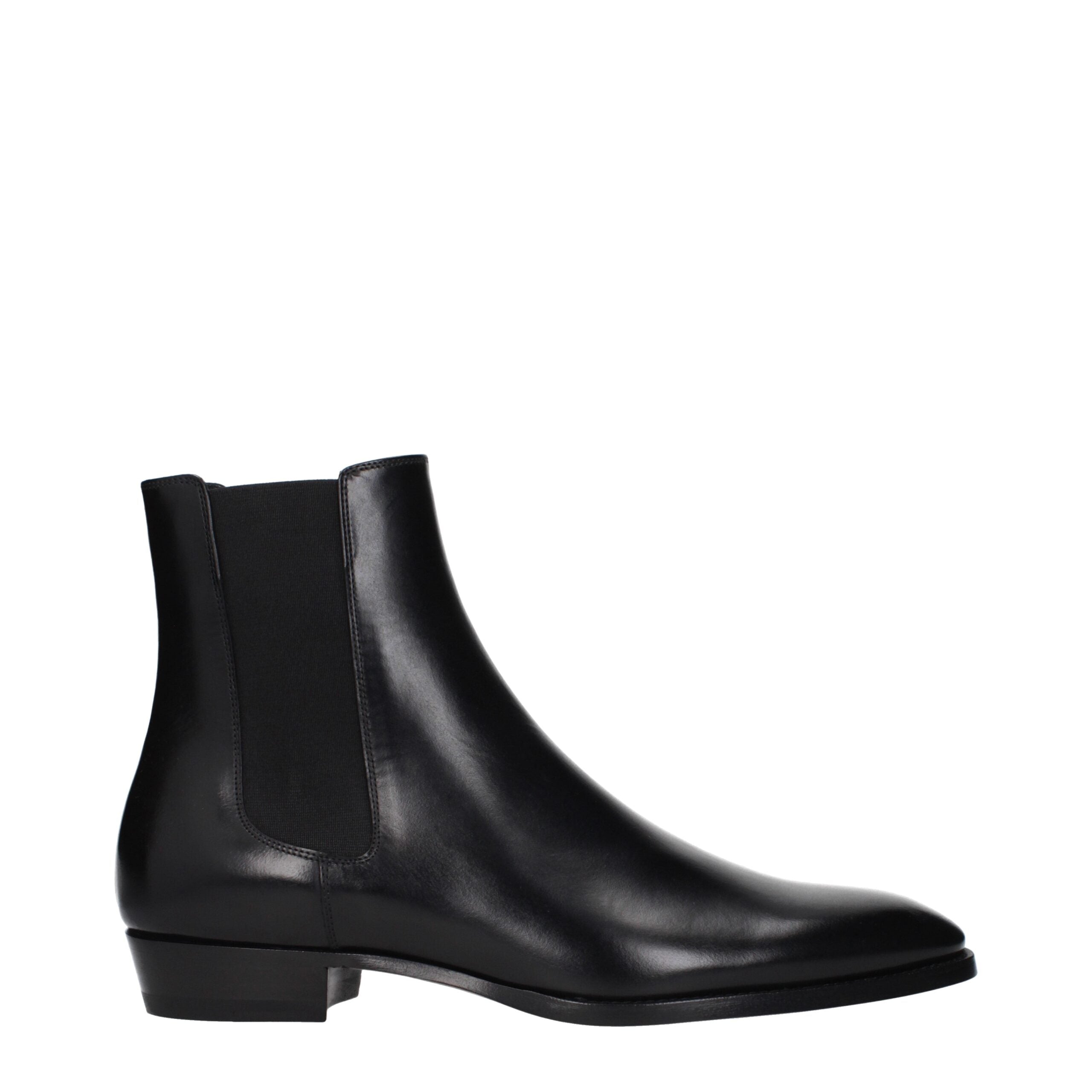 Celine Black Leather Ankle Boots Celine