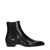 Celine Black Leather Ankle Boots Celine
