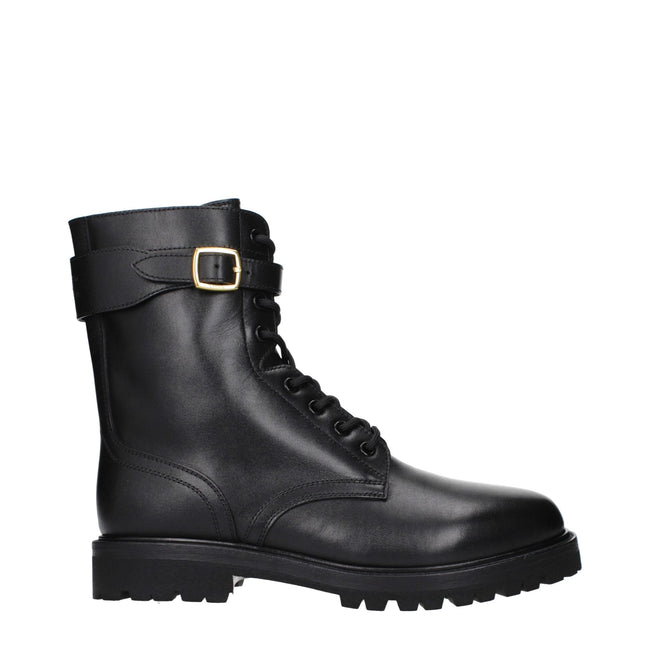 Celine Black Leather Ankle Boots Celine