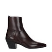 Celine Red Leather Ankle Boots Celine