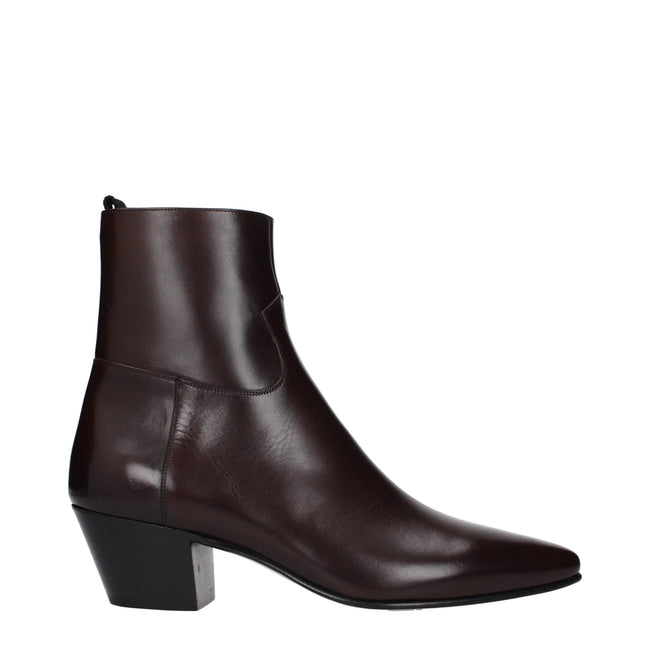 Celine Red Leather Ankle Boots Celine