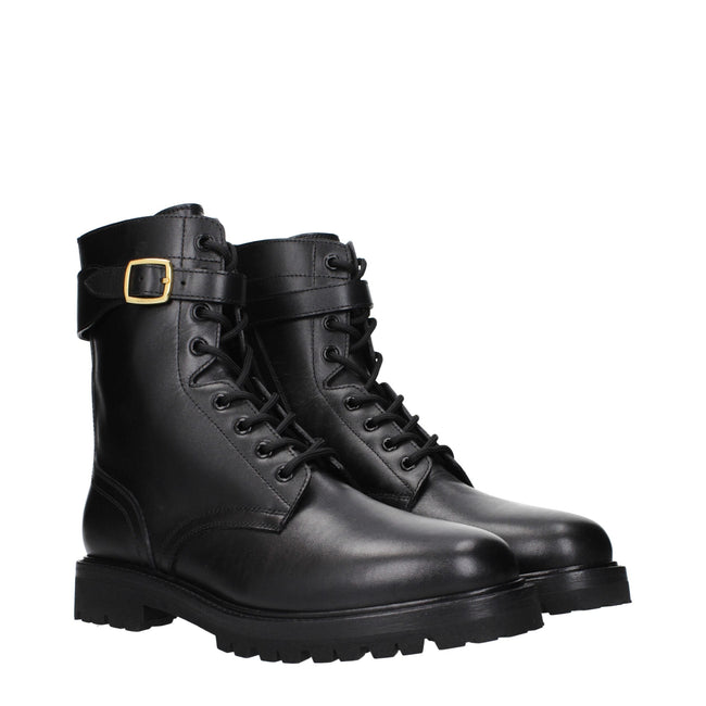 Celine Black Leather Ankle Boots Celine